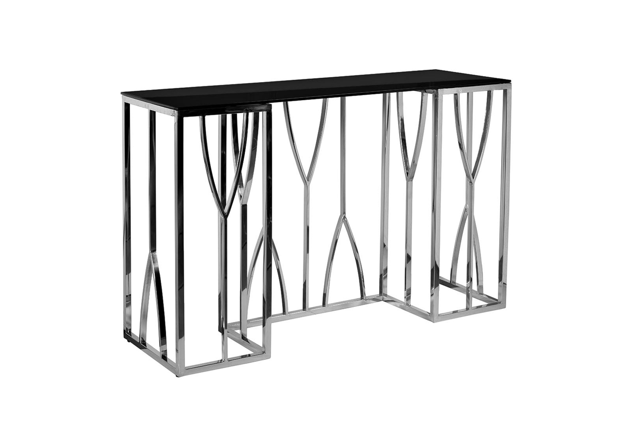 Консоль черное стекло/хром Garda Decor 13RXC3102-SILVER