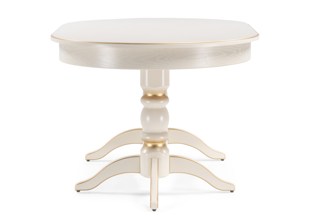 Стол деревянный Woodville Дейвер 160(220)х100 слоновая кость / золото  515968