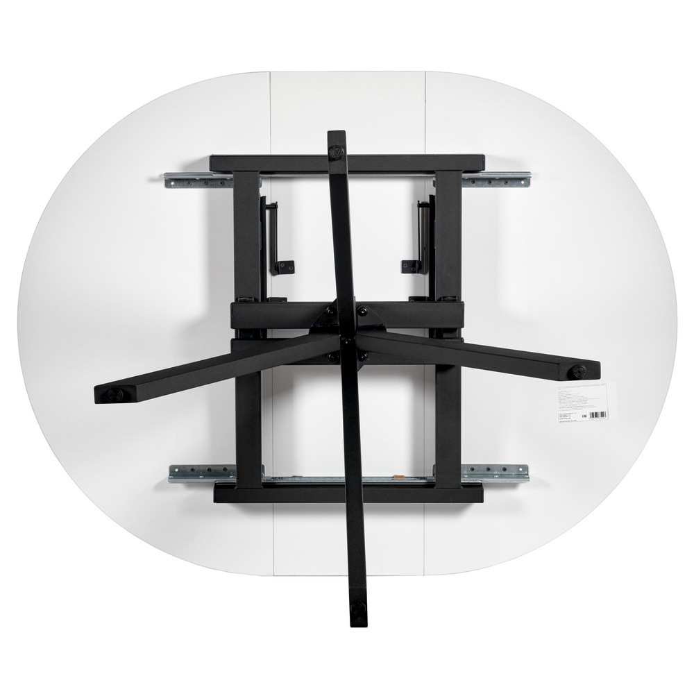 Стол Rudolf круглый раскладной 100-130x100x75см, белый мрамор, чёрный Bradex Home RF 0417