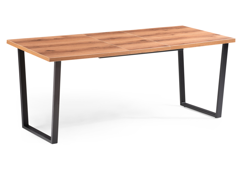 Стол деревянный Woodville Лота Лофт 140 25 мм дуб делано темный / матовый черный 489747