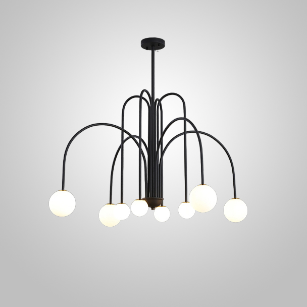 Потолочная люстра DAY L8 D100 Black by ImperiumLoft