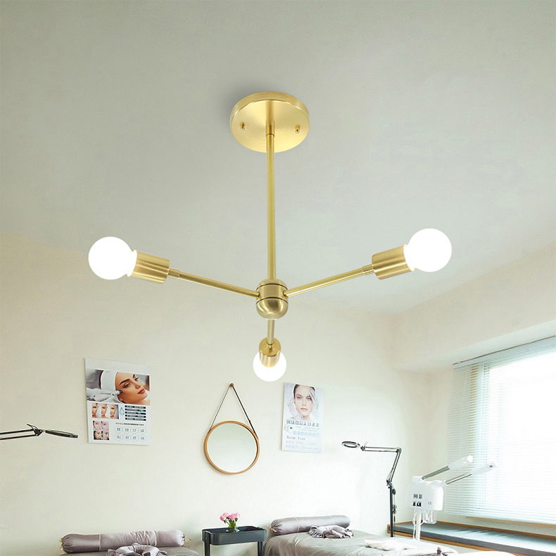 Люстра на штанге SPUTNIK D45 Gold/Black tubes by ImperiumLoft