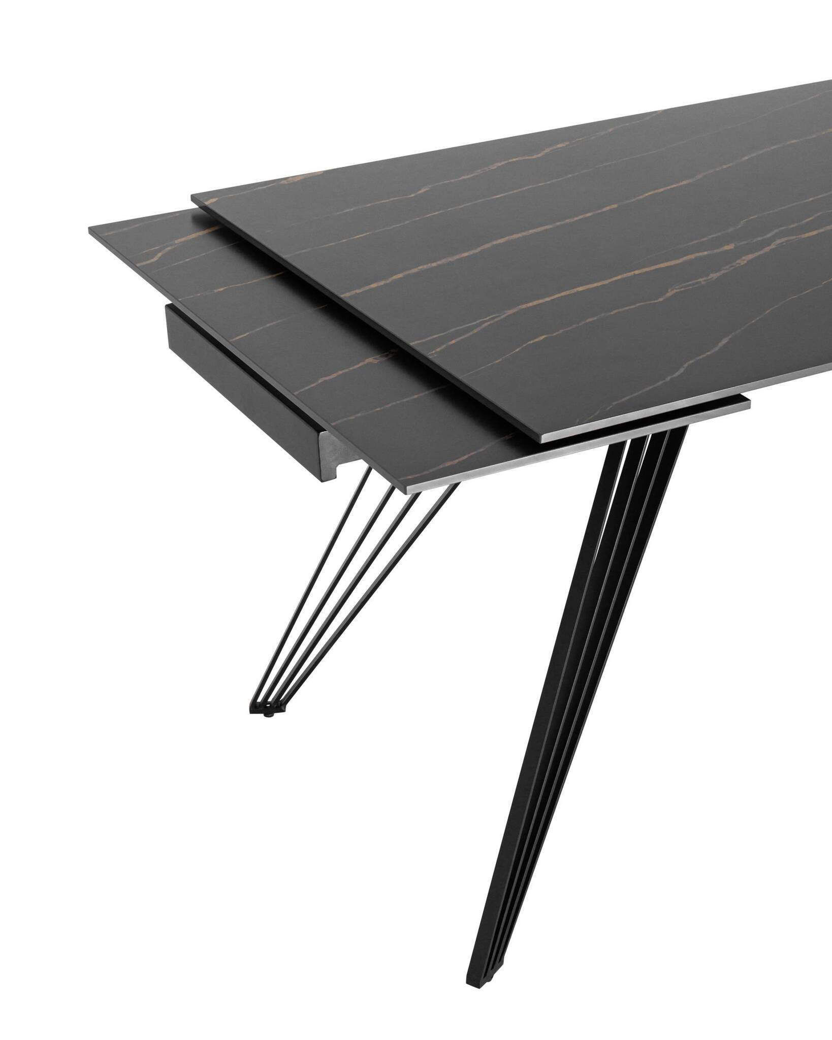 Стол обеденный Пандора раскладной 160-240*90 керамика темная Stool Group