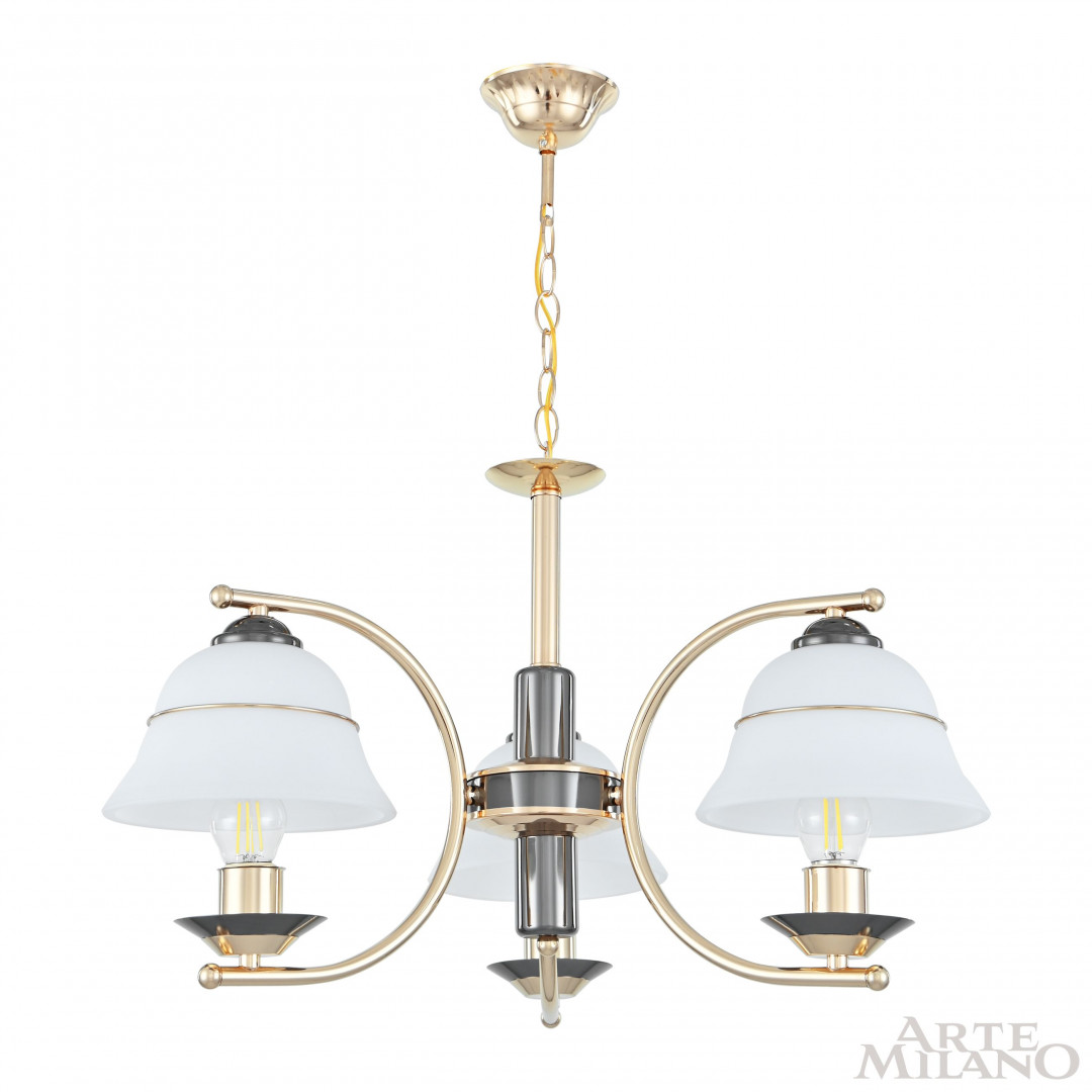 Люстра подвесная с плафонами 301240/3 Bk/Gd Arte Milano