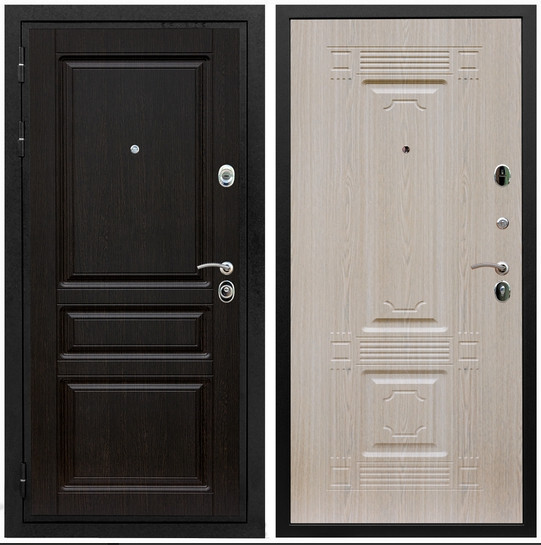 Дверь входная Graf Премиум-Н МДФ 16 мм ФЛ-243 Венге / МДФ 6 мм ФЛ-2 Дуб беленый