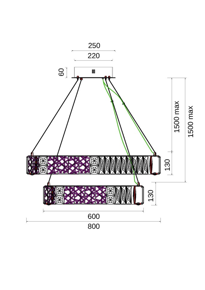 Люстра подвесная Fluorite FL1068-14P