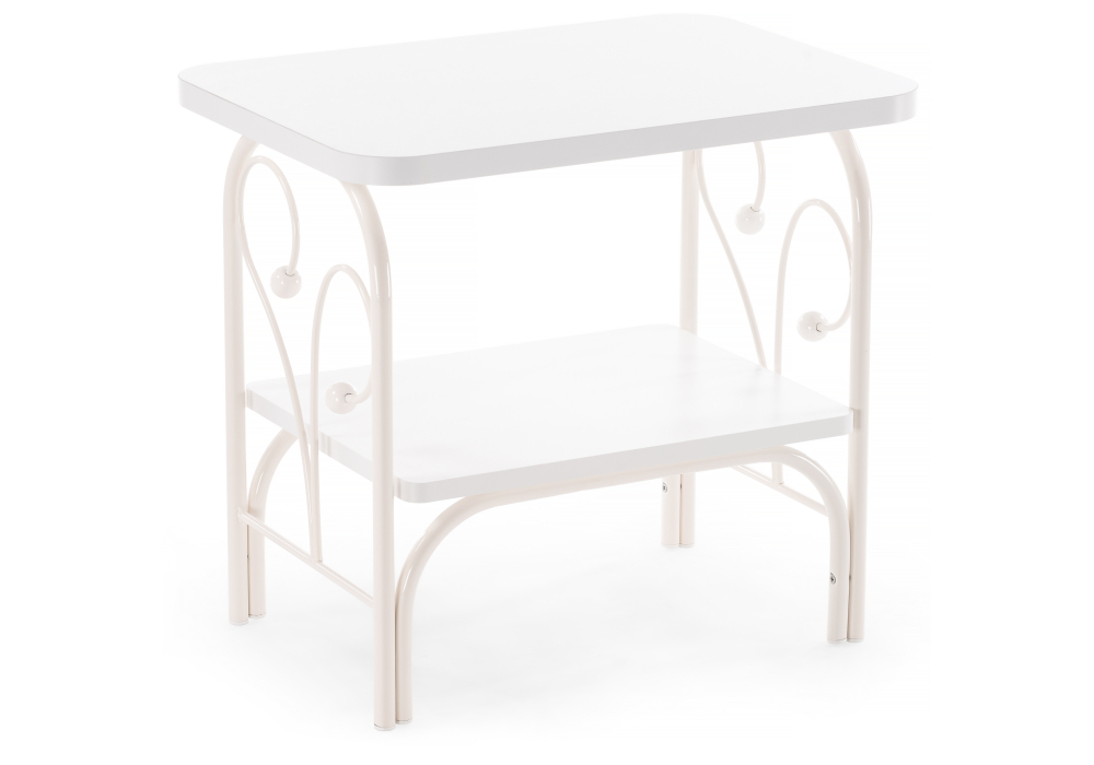 Тумба прикроватная Woodville Клео 2 белая / белая 446220