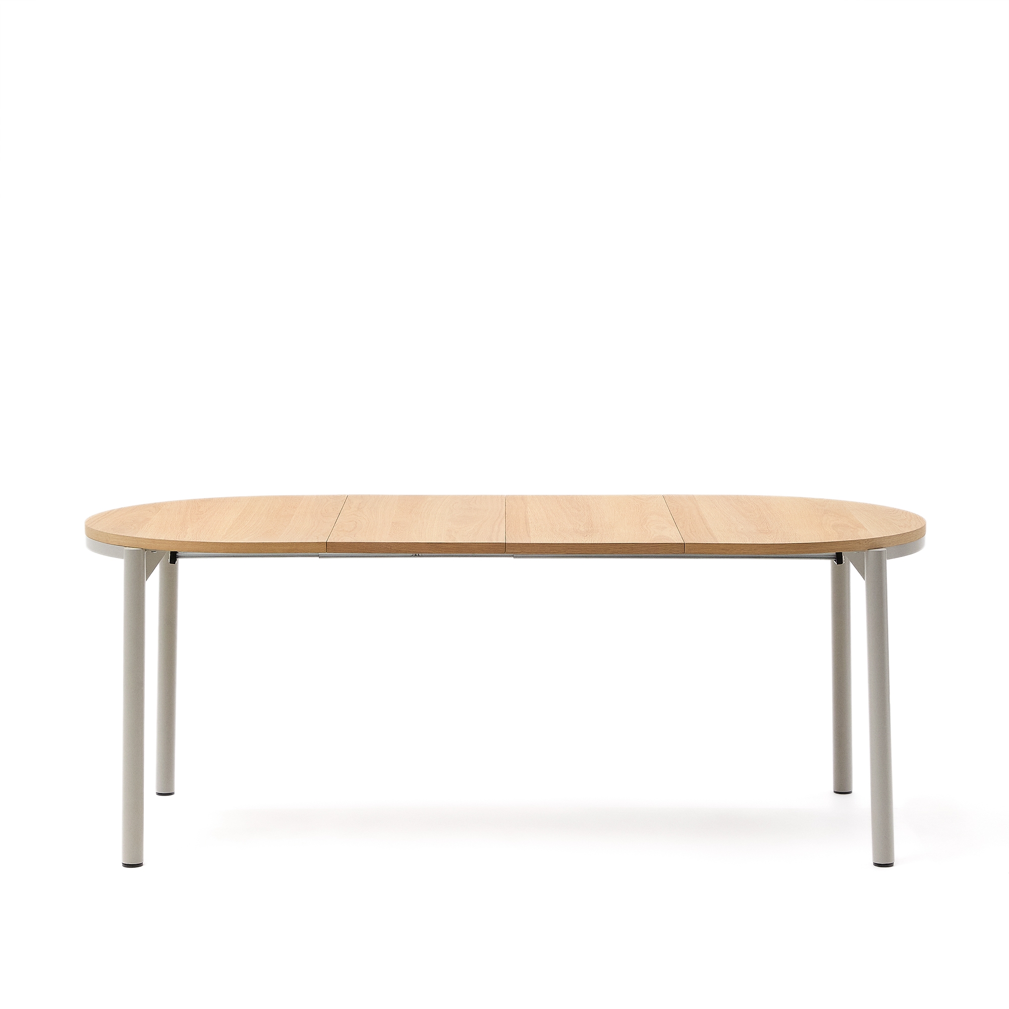 Montuiri круглый раздвижной стол из дубового шпона и белой стали La Forma (ex Julia Grup)