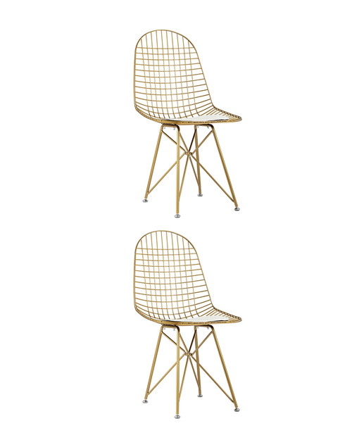 Стул обеденный Eiffel золотой с белой подушкой 2 шт Stool Group