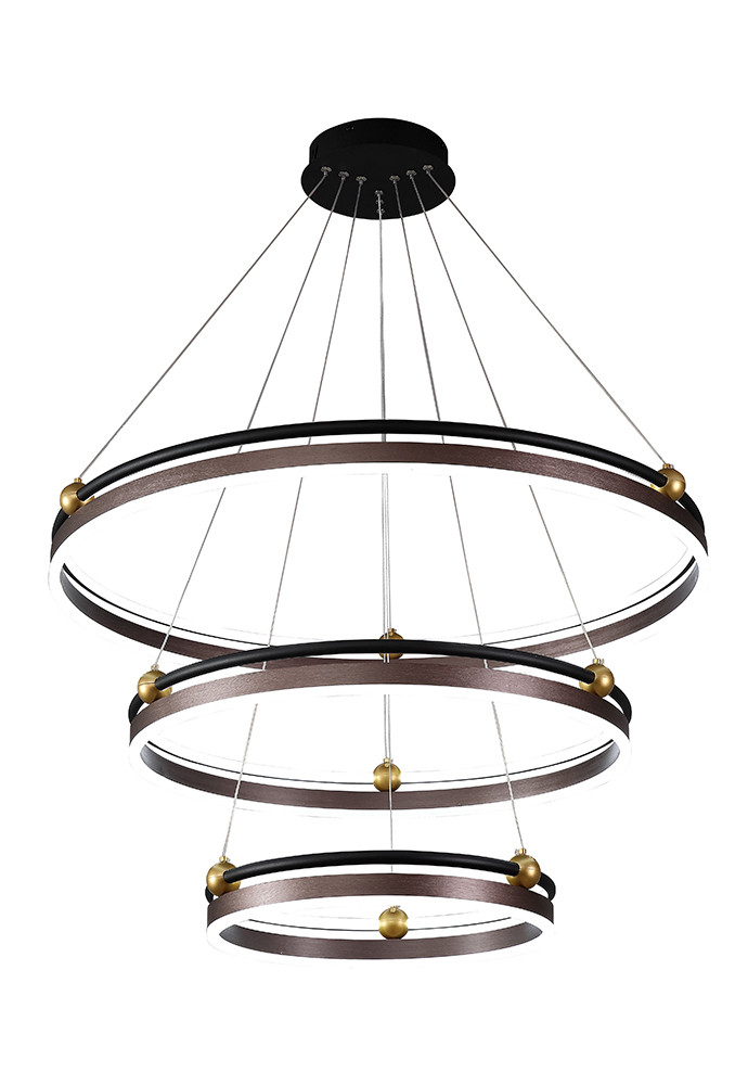 Люстра Crystal Lux FERNANDO SP158W LED D400+600+800 COFFEE/BLACK