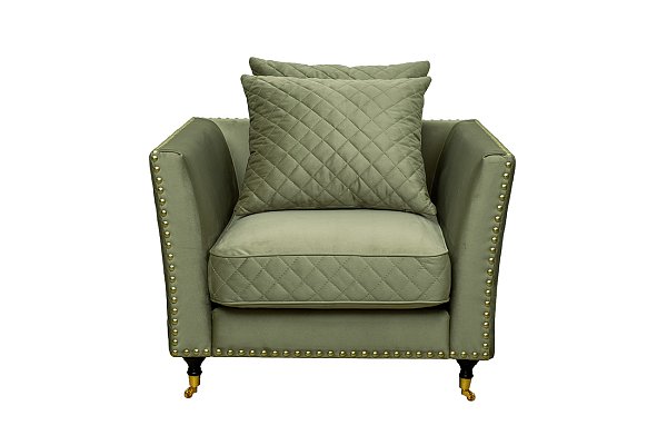 Кресло велюровое оливковое Garda Decor SORRENTO1-Colt1002