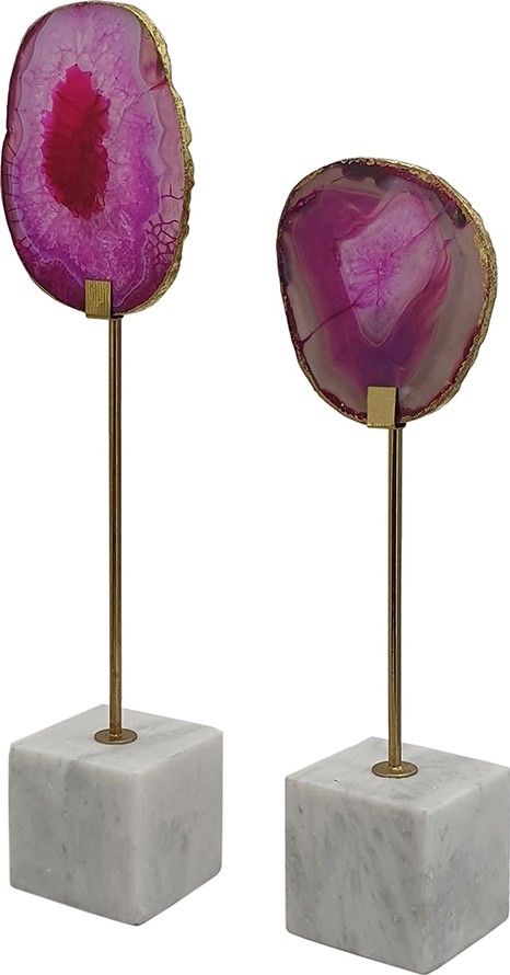 Декор настольный Агат, набор Glasar 82944-PINK-SA