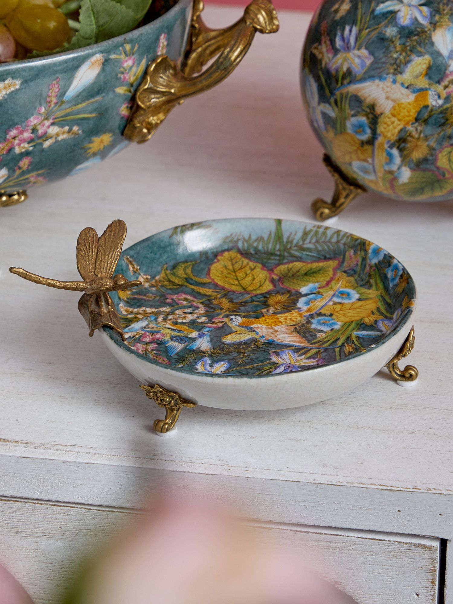 Блюдо со стрекозой Glasar C559C/LB3662