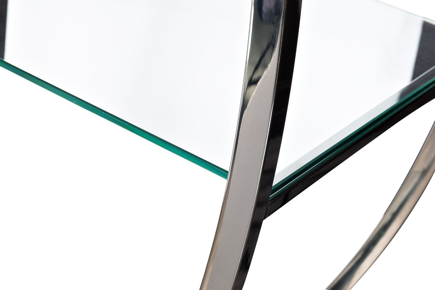 Стеллаж "Полусфера" прозр.стекло/хром Garda Decor KFG087