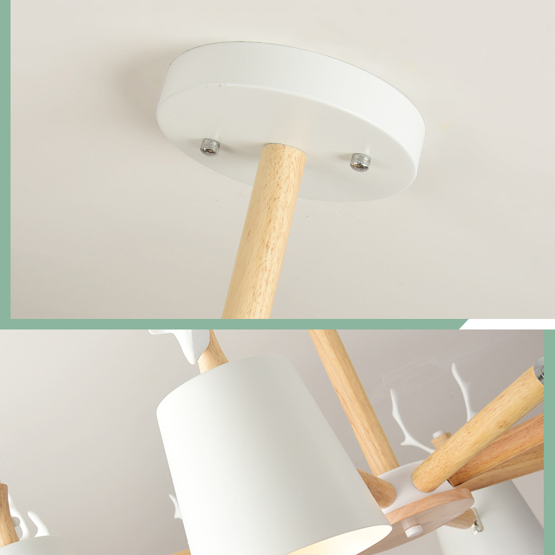 Потолочная люстра с рожками DEER B3 White by ImperiumLoft