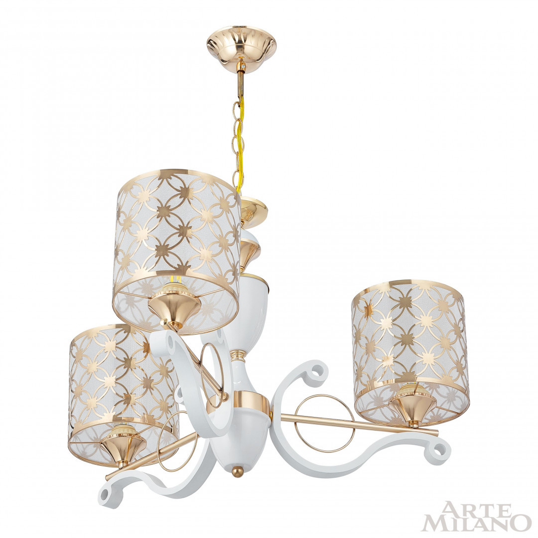 Люстра подвесная с плафонами 303097/3 Wh/Gd Arte Milano