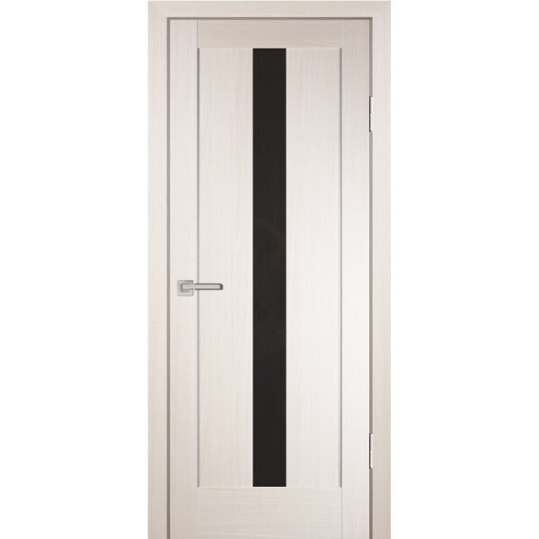 Межкомнатная дверь Graf PS-02 черный лакобель ЭшВайт Мелинга (2000 х 900)