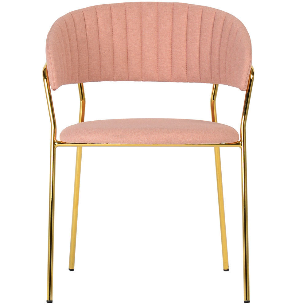 Стул Turin светло-розовая рогожка с золотыми ножками Bradex Home FR 0322