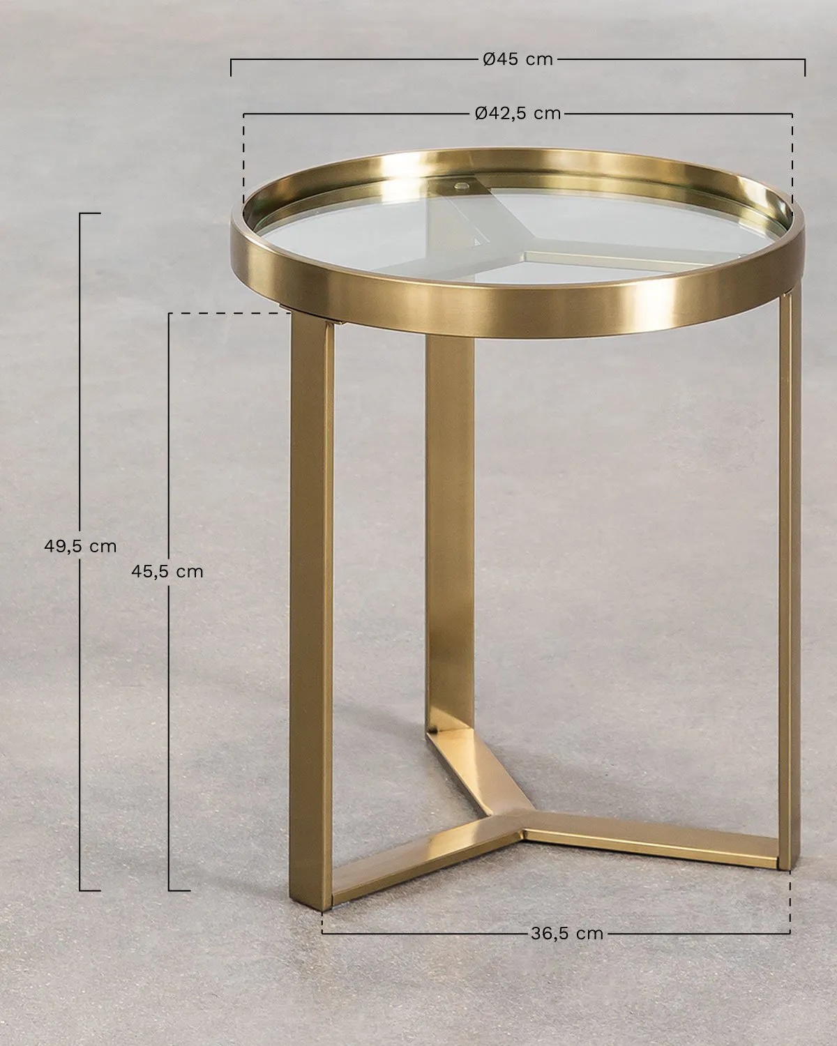 Золотой приставной столик Ульм Louvre Home FCT030924RJ