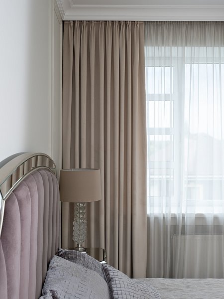 Портьера Silky на подкладе 275х260см бежевая Garda Decor 121GD-00019