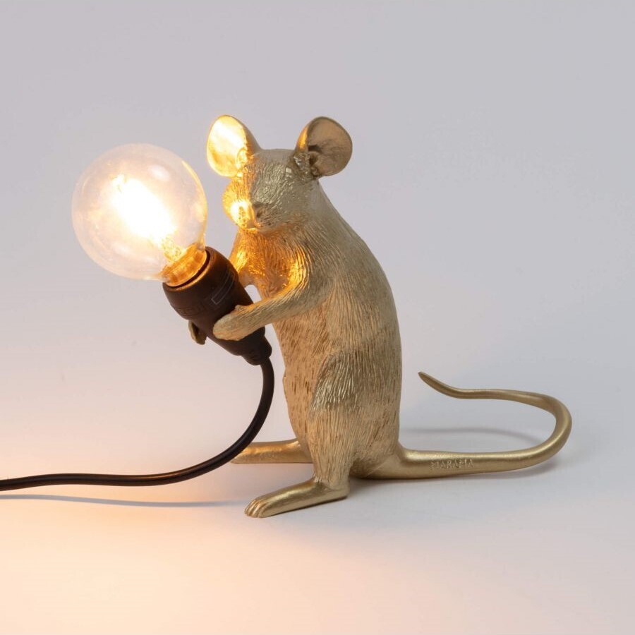 Настольная лампа Seletti Mouse Lamp Sitting GOLD USB 15231