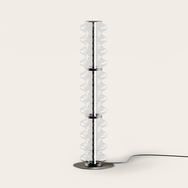 Торшер Vitree черный металл/ прозрачный плафон Aromas del Campo