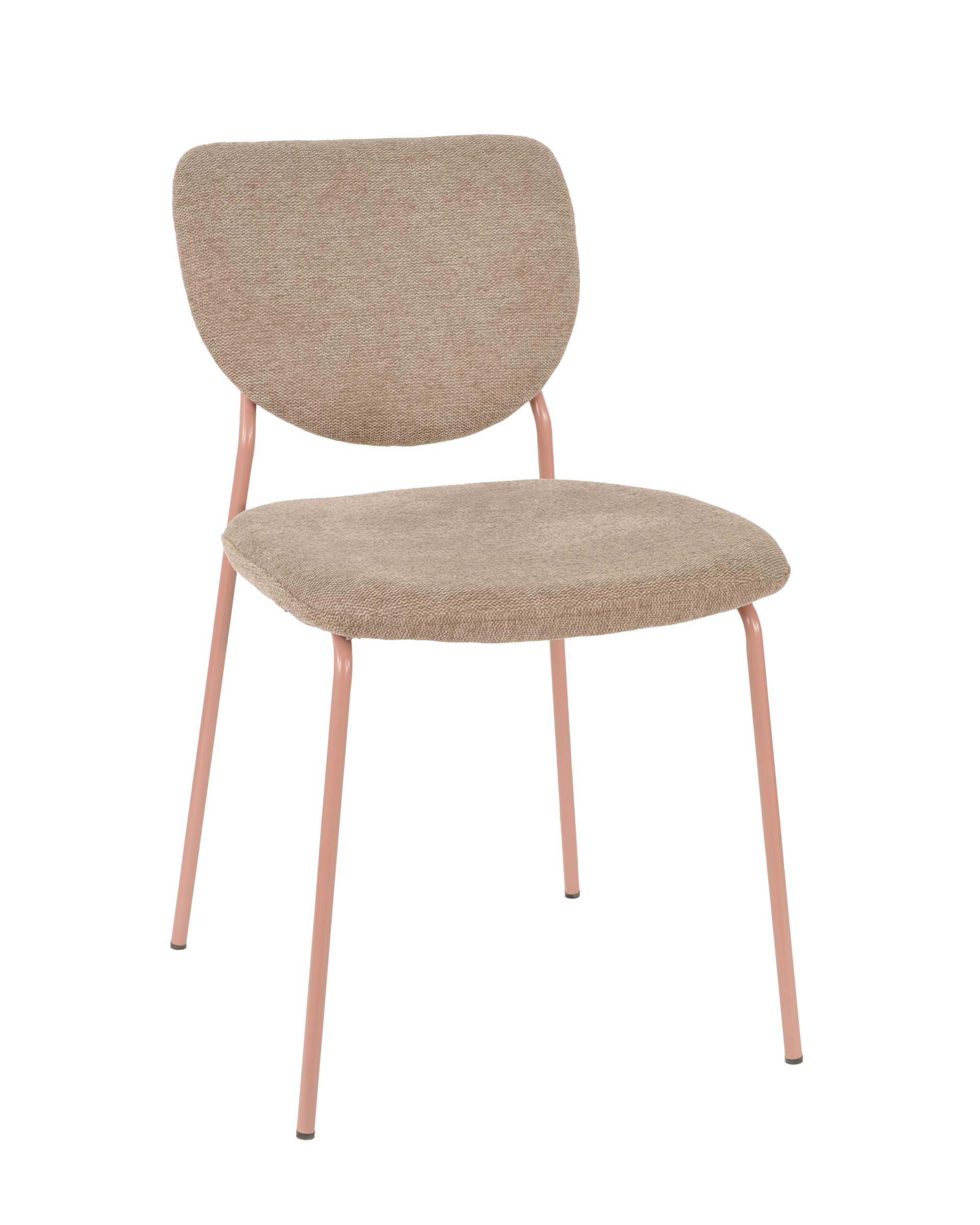 Стул обеденный Gigi шенилл коричневый розовые ножки Stool Group