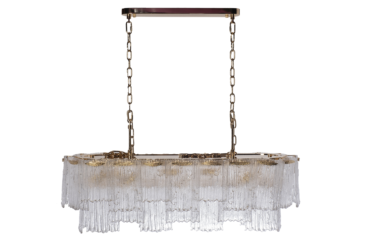 Люстра подвесная прямоугольная из рифленого стекла Garda Decor 164FA-33125