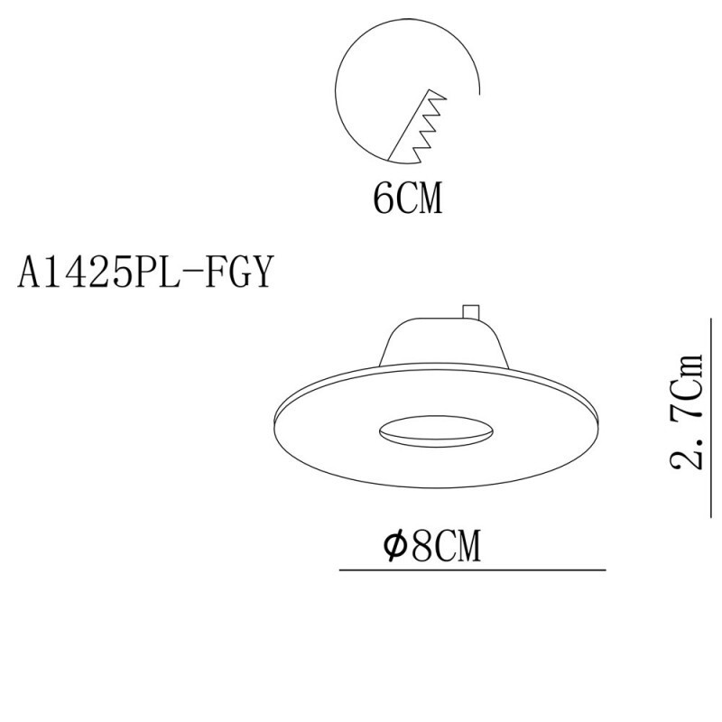 Встраиваемый светильник Arte Lamp A1425PL-1GY