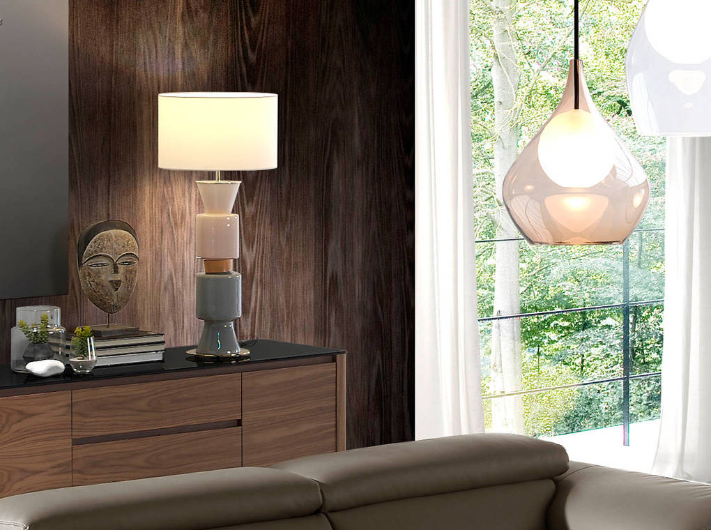 Настольная лампа Ponn Ponn золотой металл, белый абажур 801011/41 Aromas del Campo