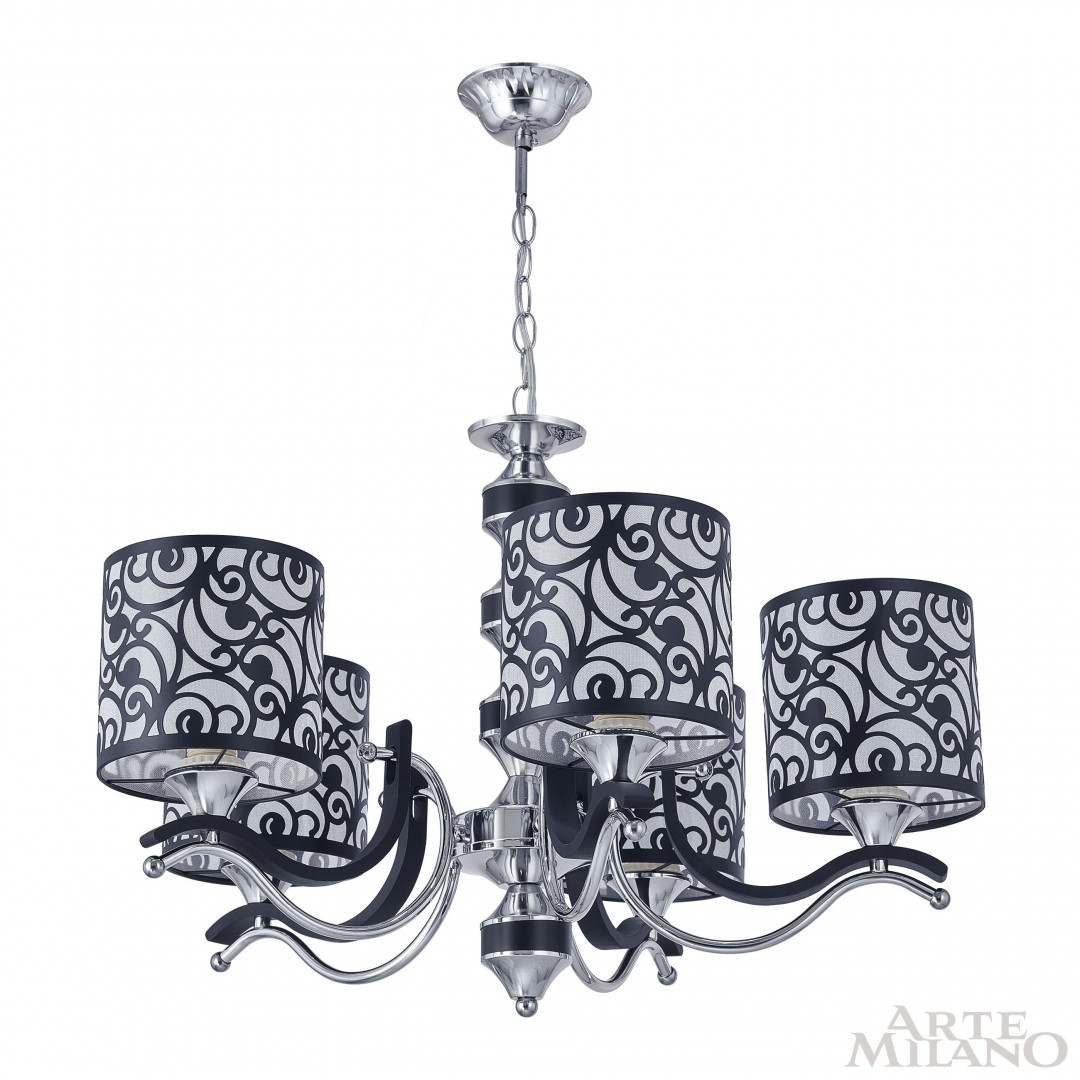 Люстра подвесная с плафонами 304957/5 Bk/Ni Arte Milano