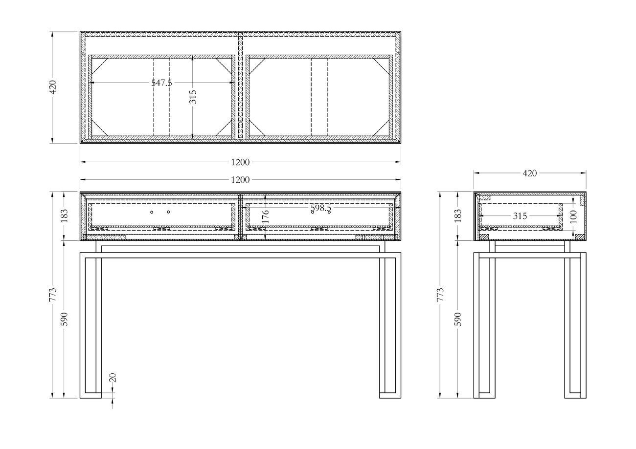 Консоль с ящиками белое стекло/матовое золото Garda Decor KFG070