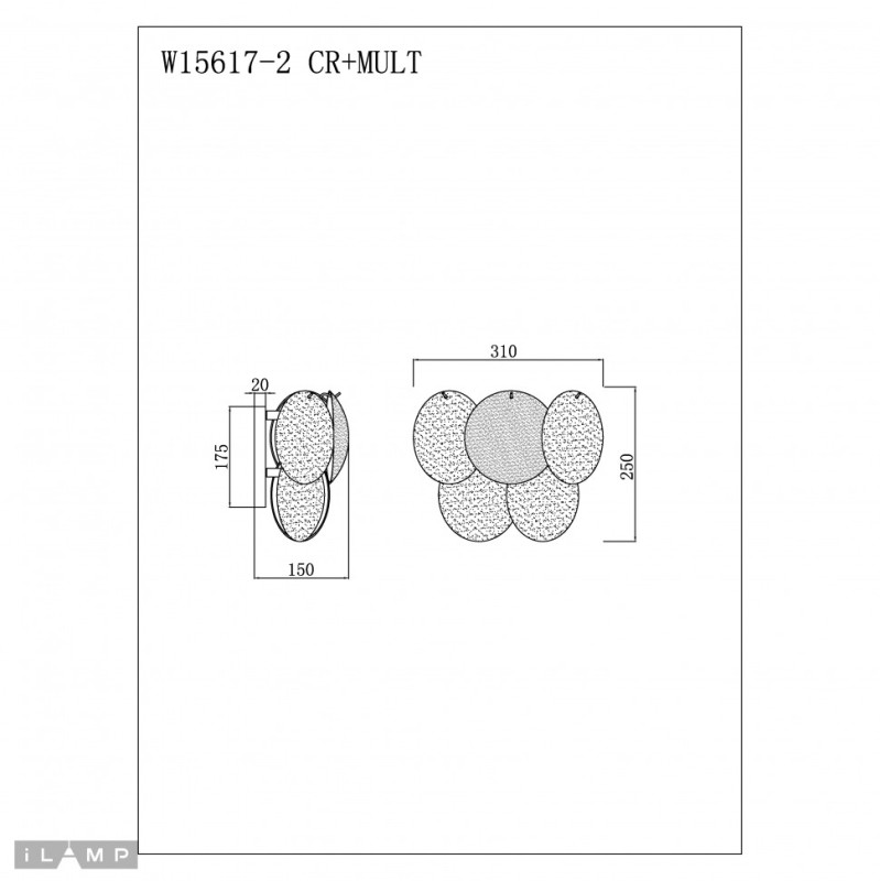 Бра iLamp W15617-2 CR+MULT