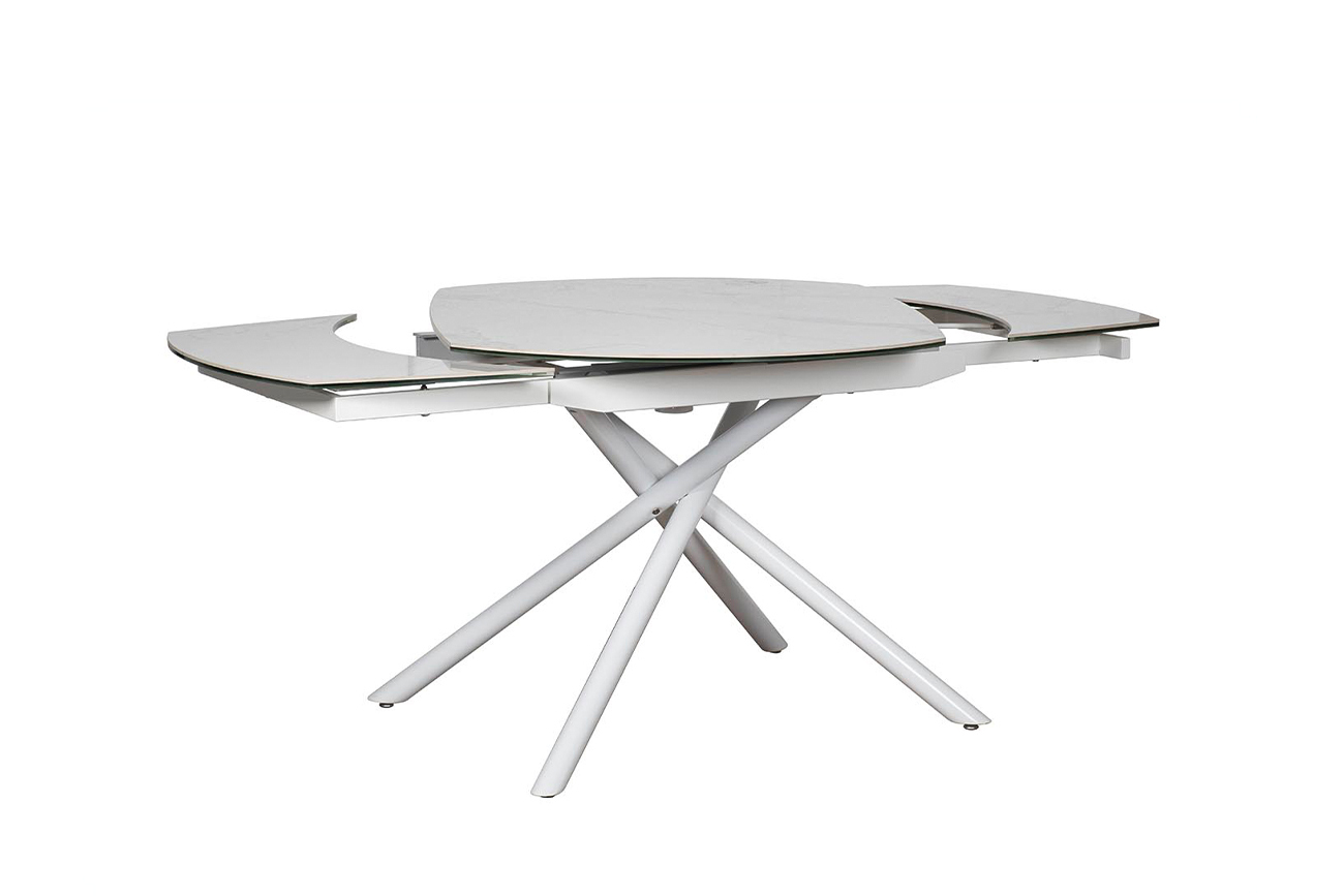 Стол обеденный раздвижной керамический белый Garda Decor 83MC-1957DT WH