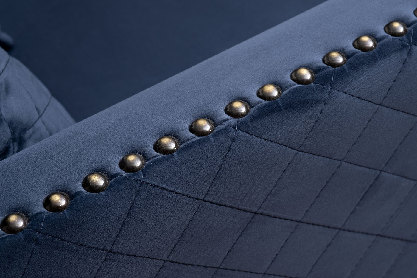 Диван Sorrento 220 трехместный велюровый темно-синий Garda Decor SORRENTO-220-Colt034-SIN