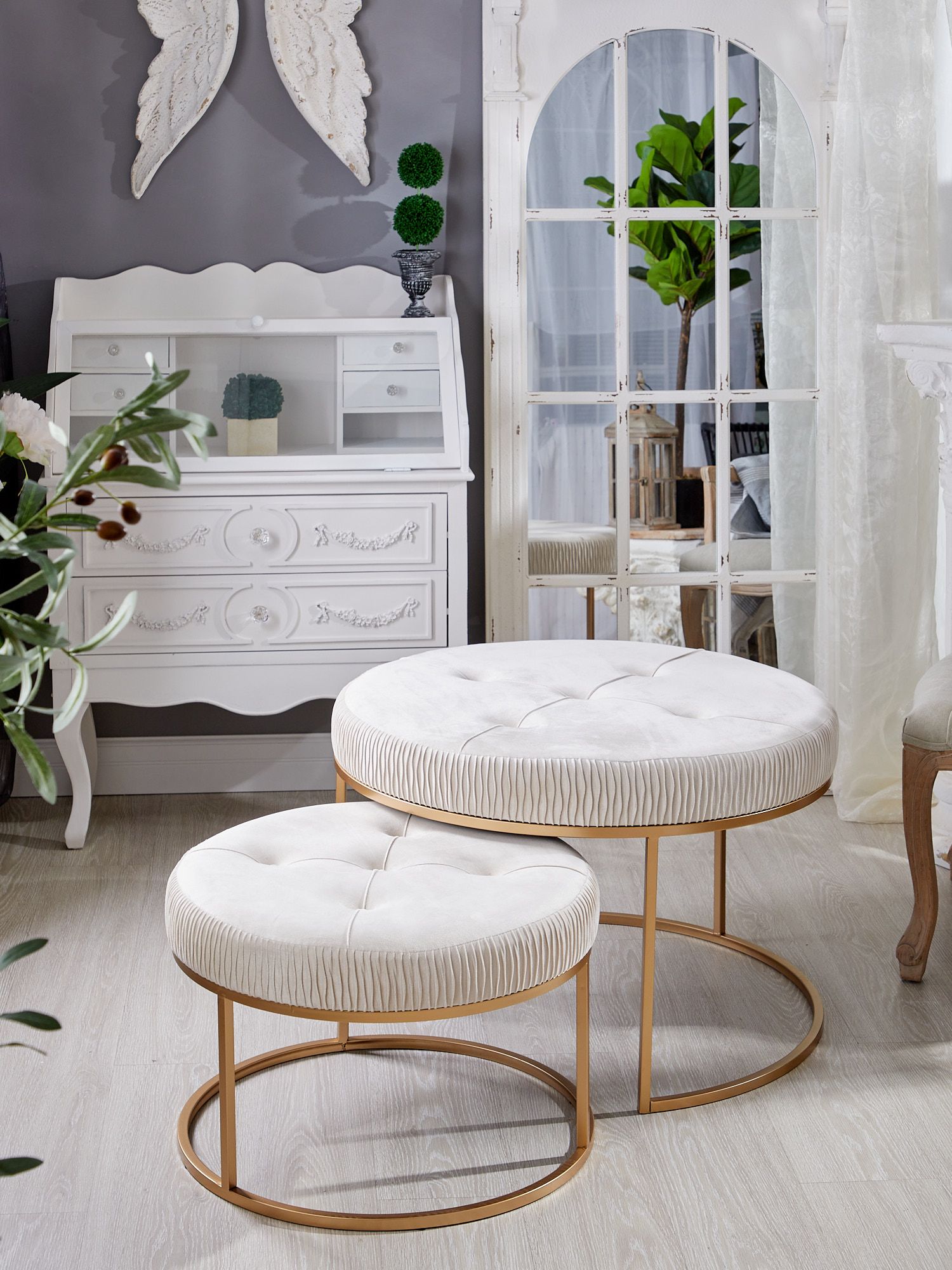 Пуфы, набор Glasar 49-341/BM