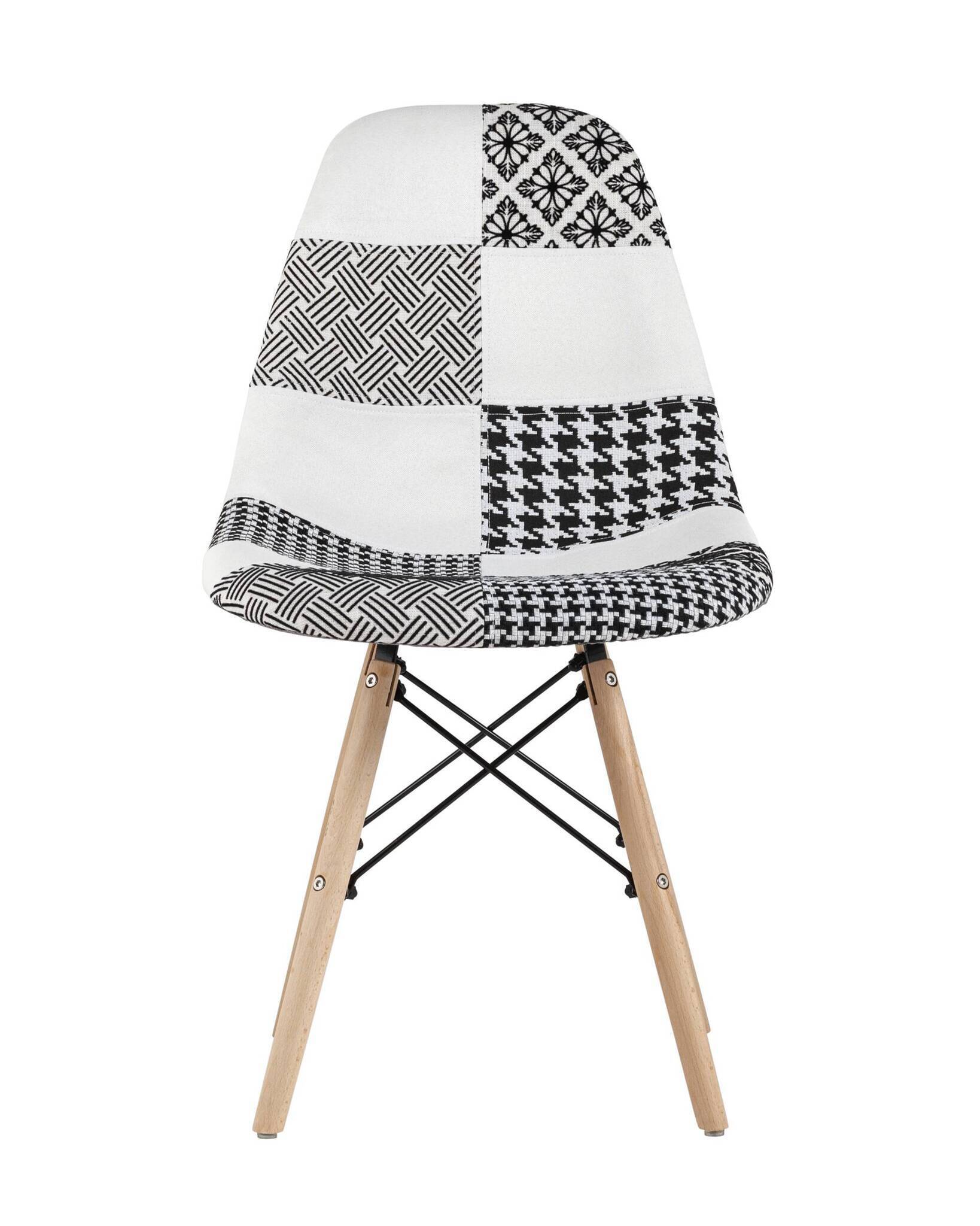 Стул DSW пэчворк черно-белый Stool Group