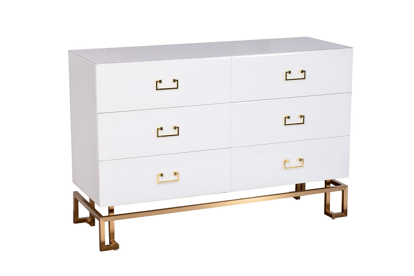 Комод с ящиками белый/золото Garda Decor KFG089