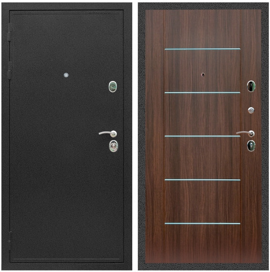 Дверь входная Graf Престиж Черный крокодил / МДФ 6 мм В-03 молдинг Эковенге