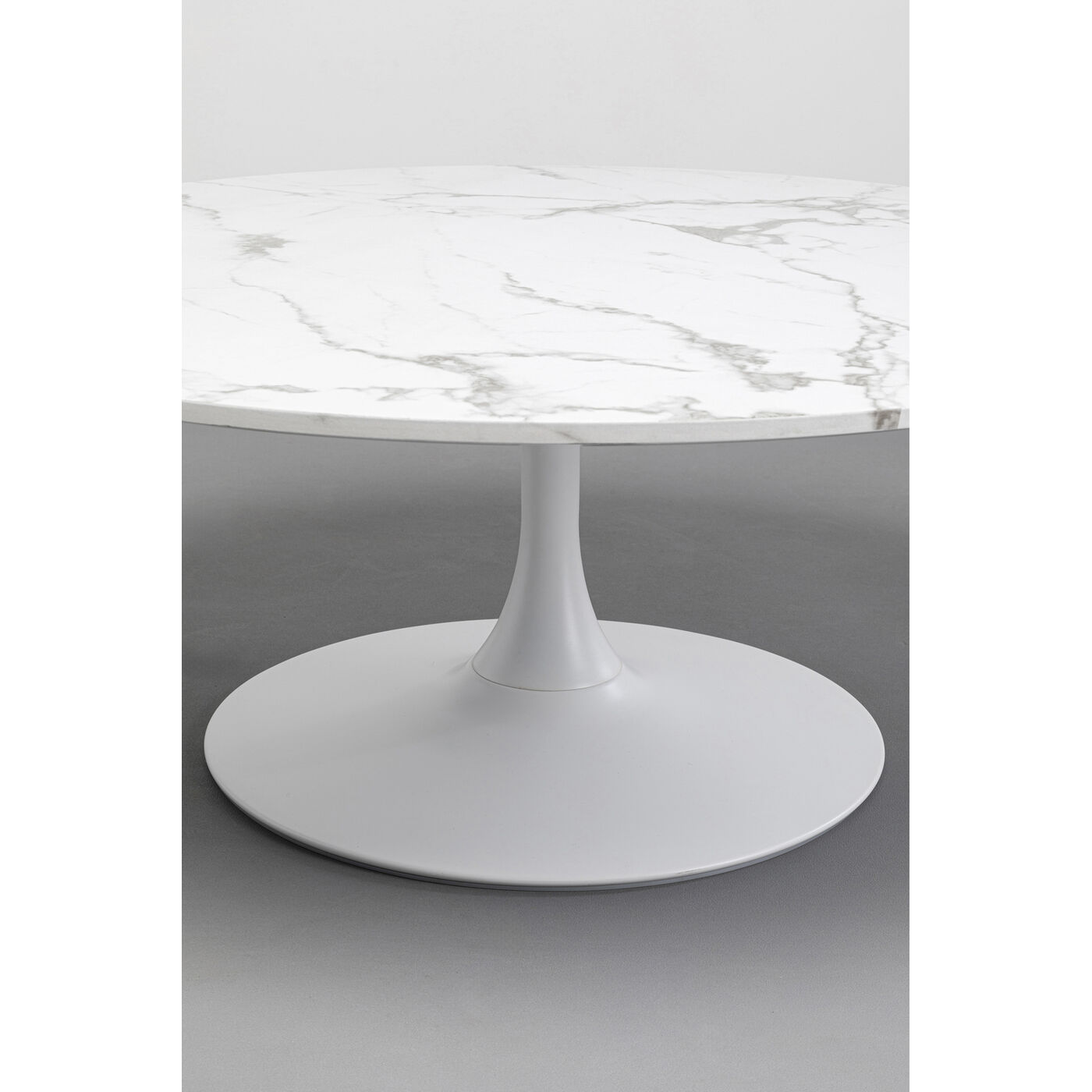 Стол кофейный Schickeria Marble White Ø110 см KARE 87764