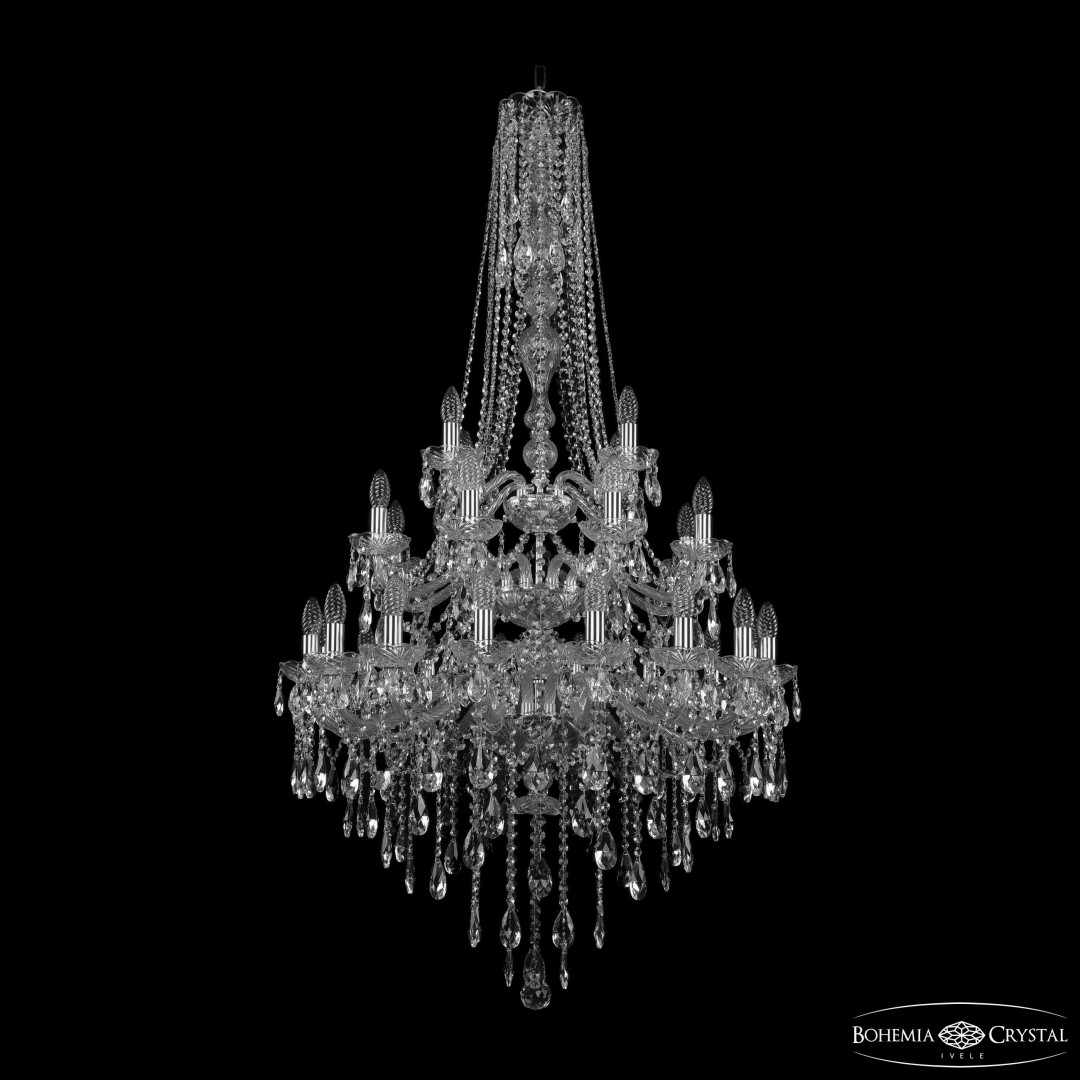 Люстра хрустальная 1415/16+8+4/300/h-155/3d Ni Bohemia Ivele Crystal