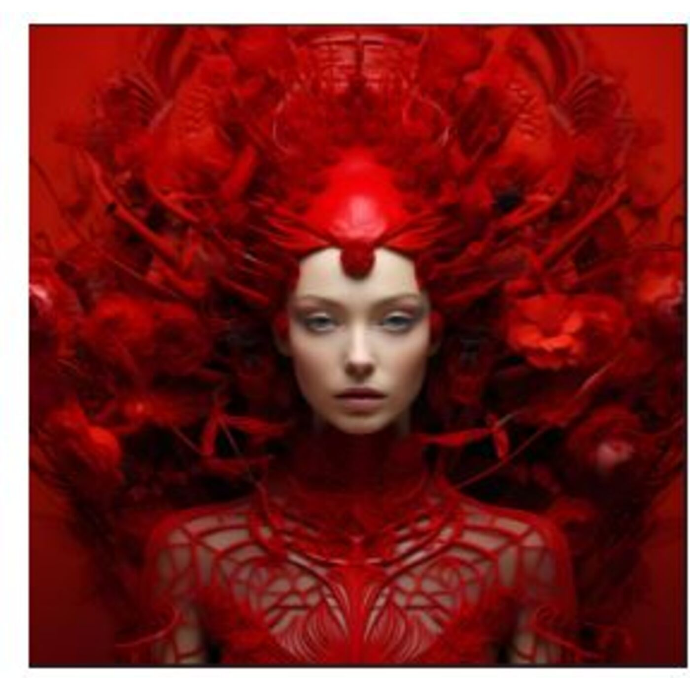 Картина стеклянная Muse Red 120x120cm KARE 57674