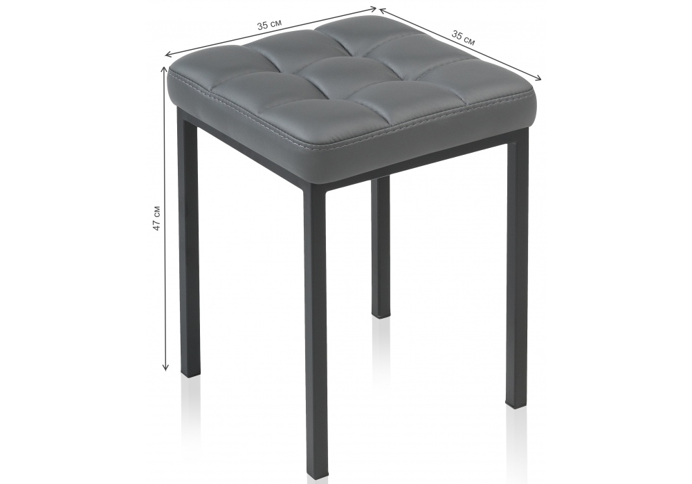 Стул Woodville Байя кожзам темно-серый / черный матовый 424170