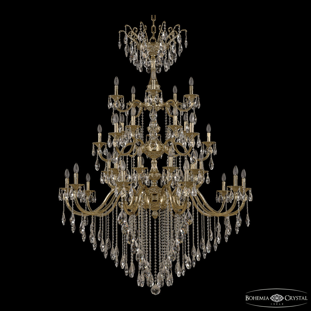 Люстра бронзовая с хрусталём 72118/20+10+5/520/3d B G Y1