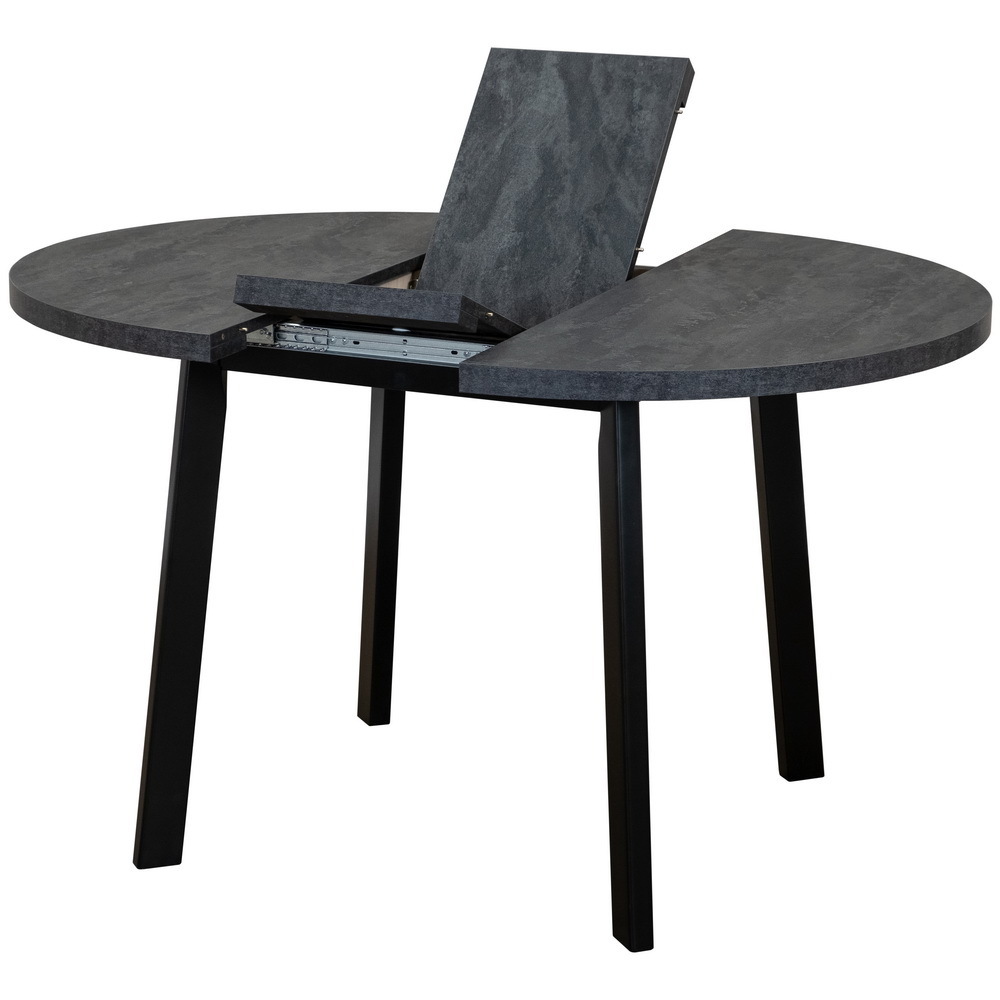 Стол Next круглый раскладной 90-120x90x76,5см, Угольный камень, чёрный Bradex Home RF 0249