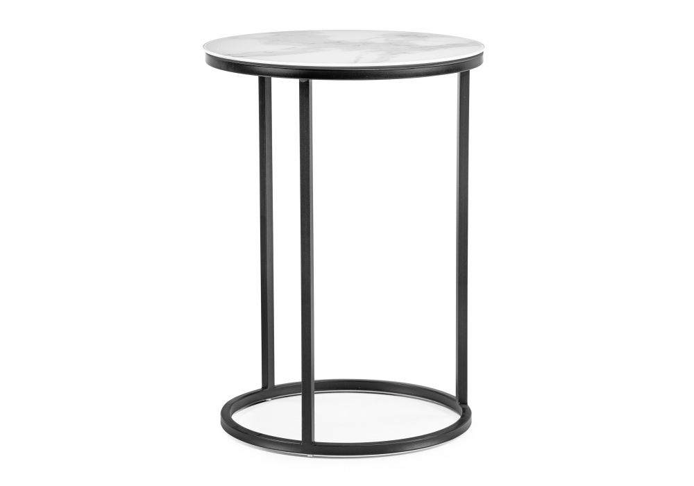 Журнальный стол Woodville Иберис белый мрамор / черный 500011