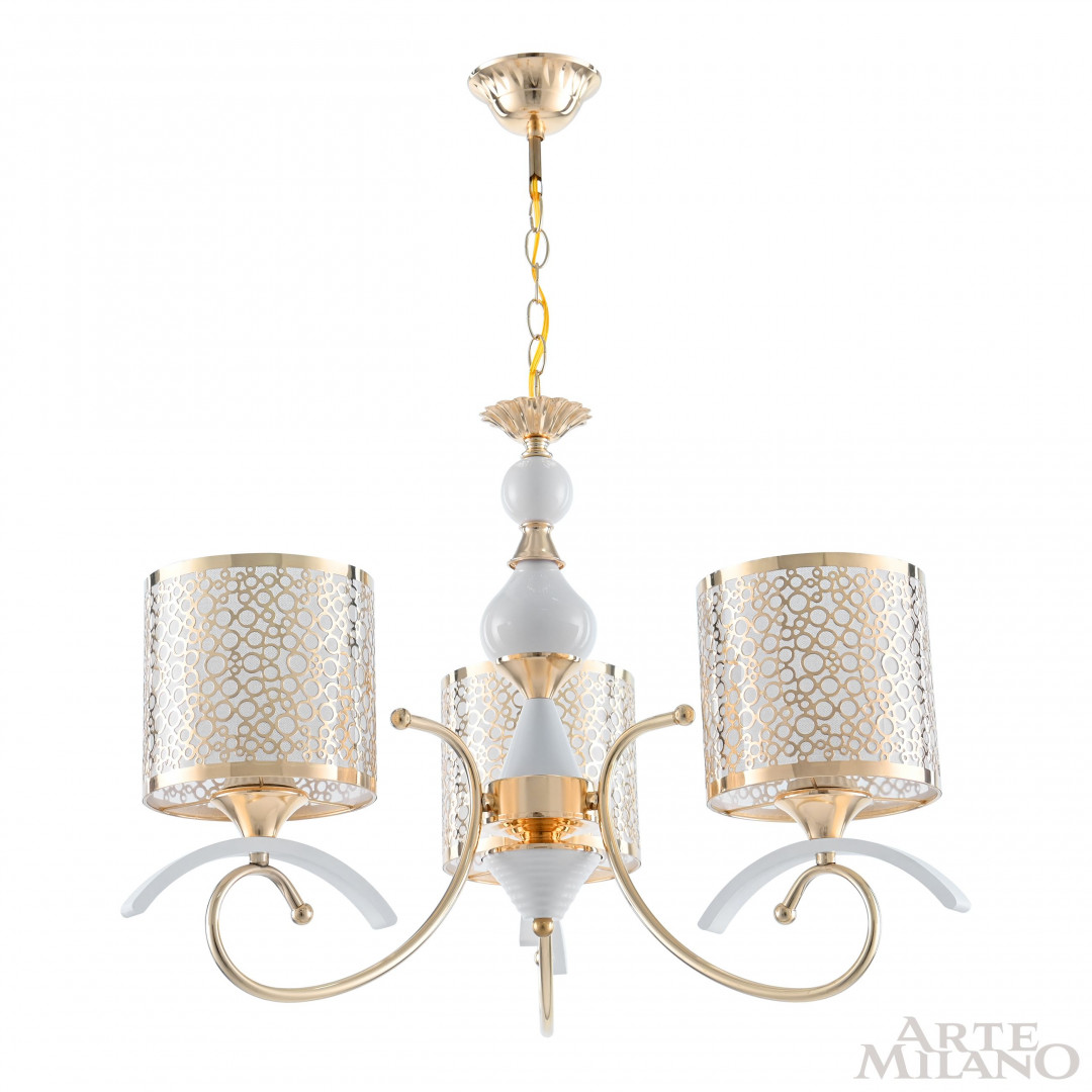 Люстра подвесная с плафонами 309787/3 Wh/Gd Arte Milano