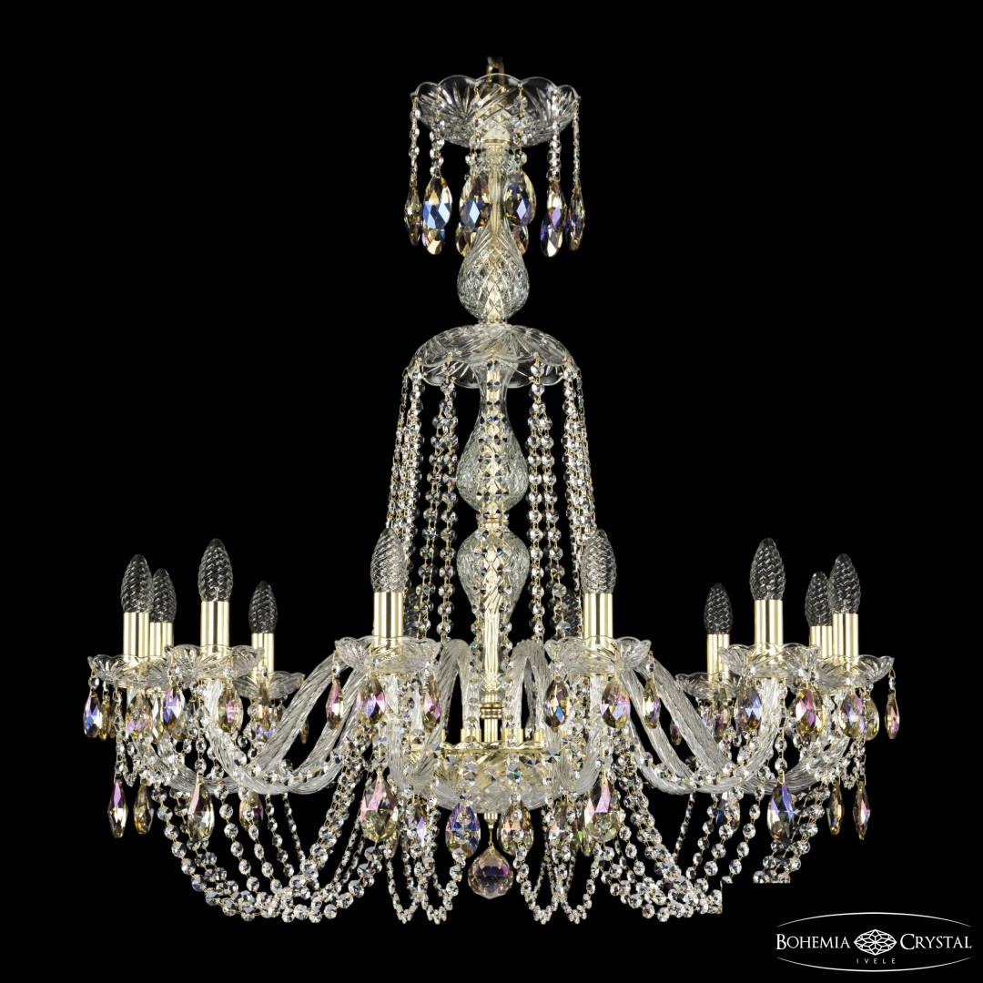 Люстра хрустальная 1402/12/300/XL-90 G K801