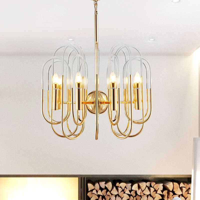 Люстра BRASS AND GLASS LOOP CHANDELIER D60 by ImperiumLoft