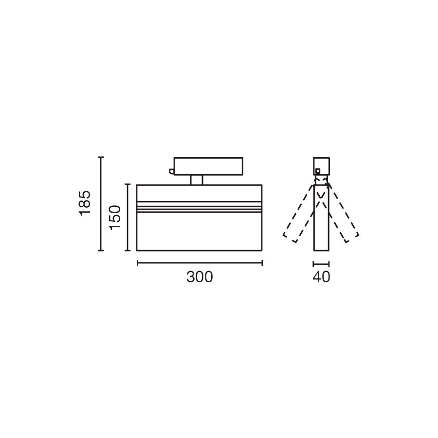 Трековый светильник BLIT 300mm черный 33W 4000K CRI90 DALI Faro